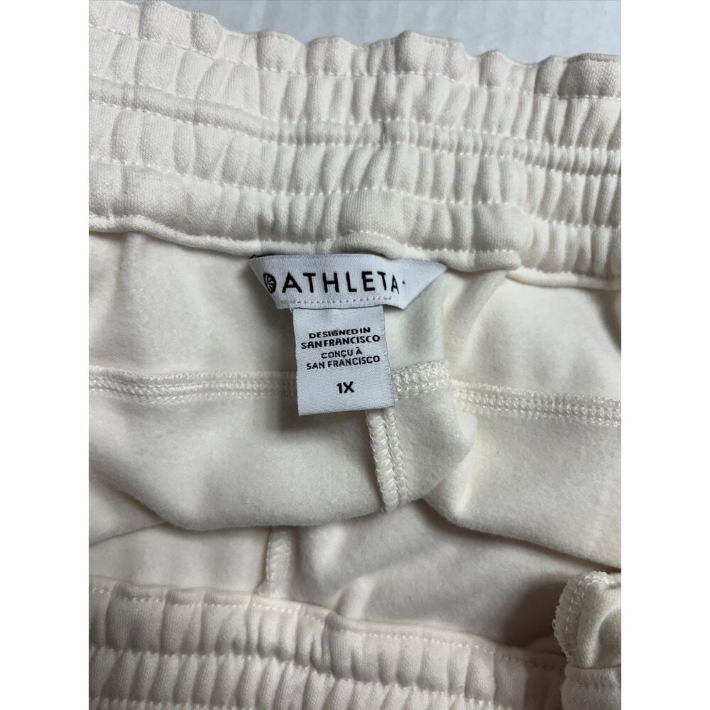 Athleta Triumph Hybrid Wide Leg Crop Pants 1X Plus Size White Magnolia Yoga - Picture 3 of 11